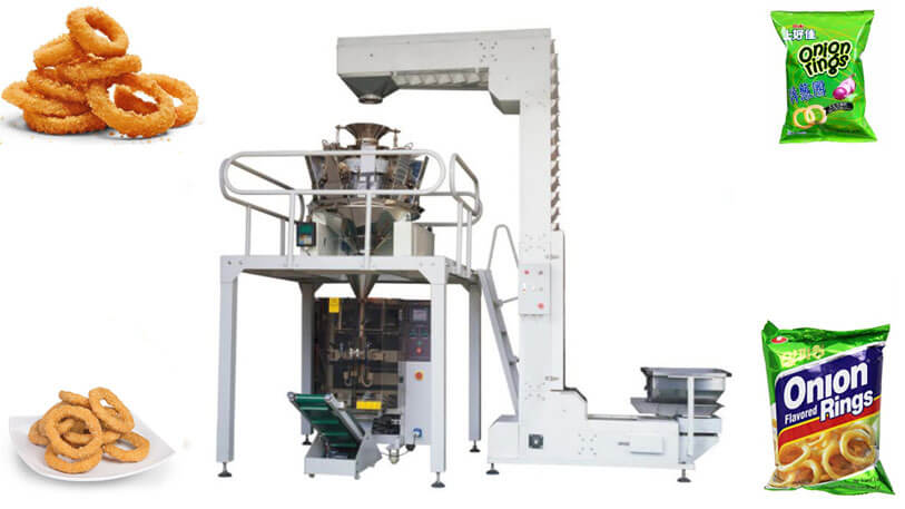 Automatic fried onion rings packing machine