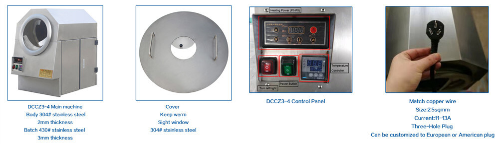 DCCZ 3-4 mini nut roasting machine details